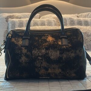 Vera Bradley all leather Marlo Satchel in Bronze Age.